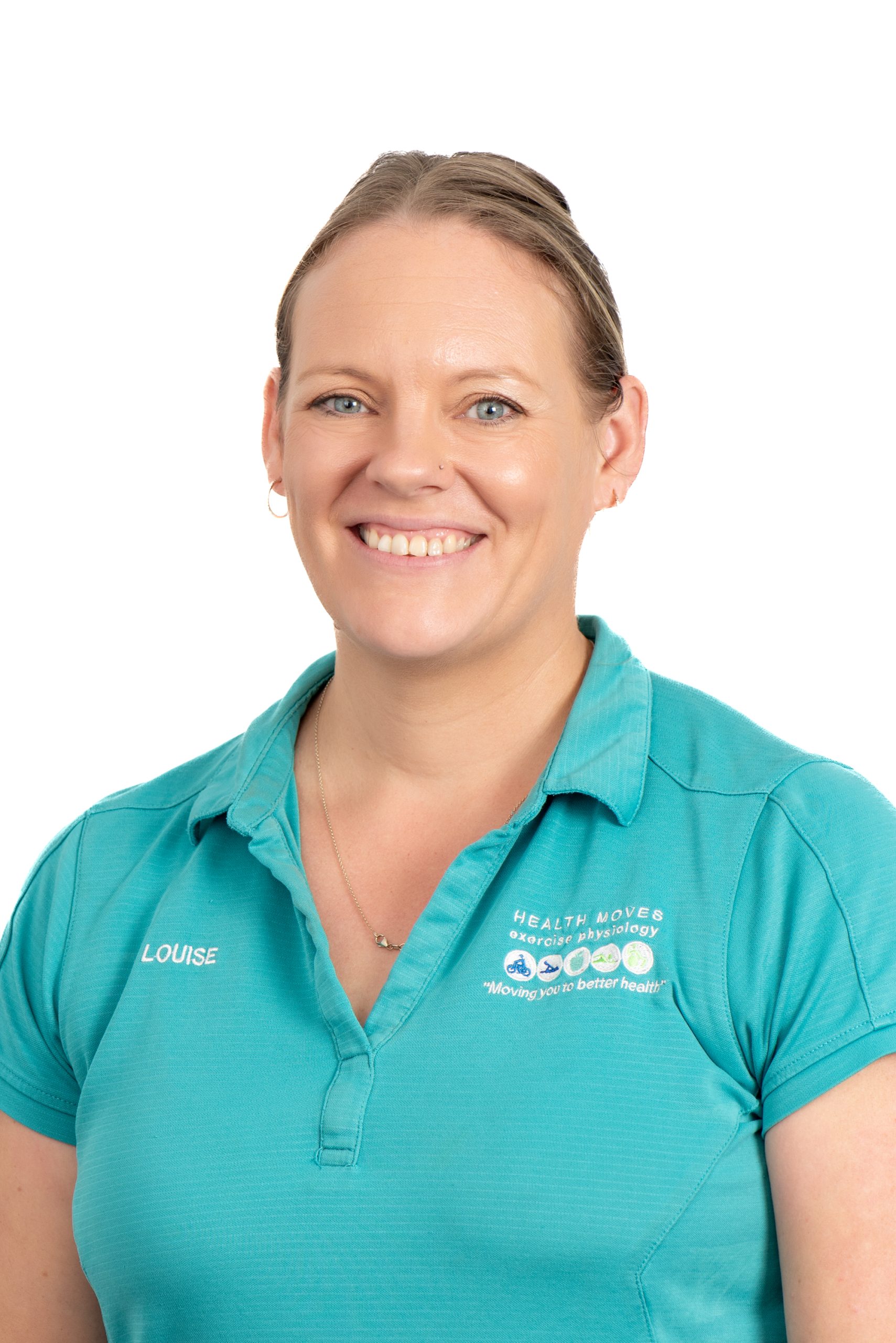 Louise Cooper smiling in her Health Moves uniform